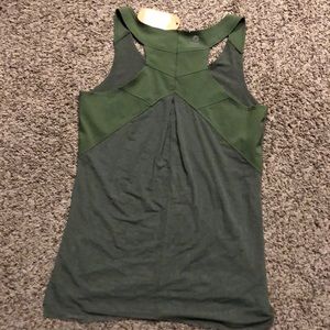 Oiselle Olive Green Mesh Tank
